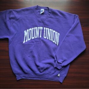 Vintage Mount Union Raiders Russell College Spellout Sweatshirt Crewneck XL USA